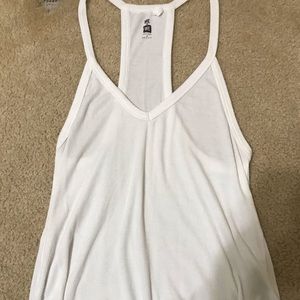 White racer back tank top